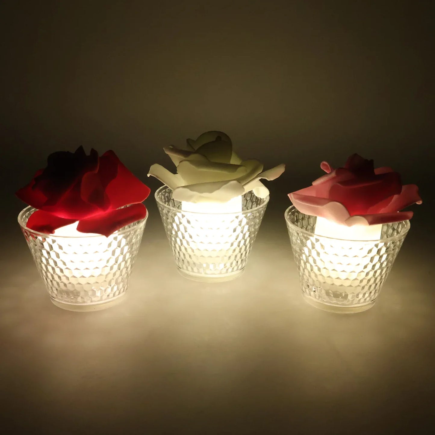 Rose Shaped Decorative Flameless Led Candles (12 Pc) - Zidbik