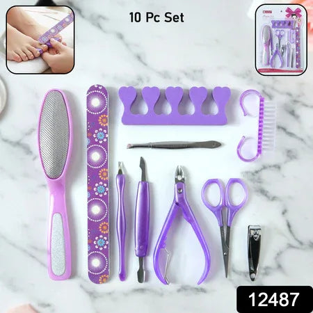 Personal Grooming Manicure Pedicure Nail Care Tool Set (10 Pc Set) - Zidbik