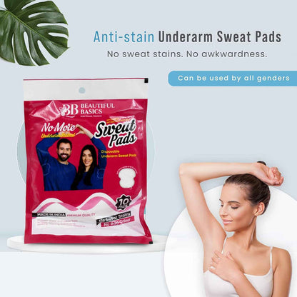 Underarm Sweat Pads - Disposable, Highly Absorbent Cotton Pads for Men and Women (Pack of 10) - Anti-allergic, Anti-bacteria, Anti-smell