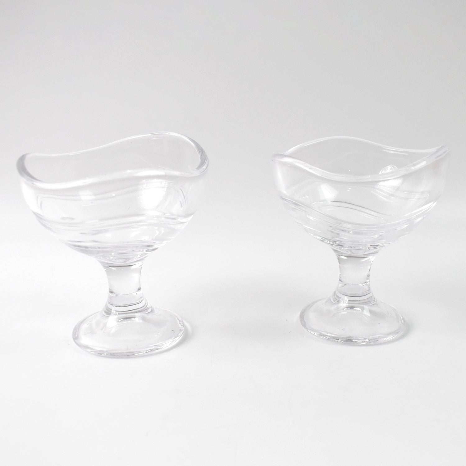Glass Footed Dessert Bowl Ice Cream Cup (2 Pcs Set) - Zidbik