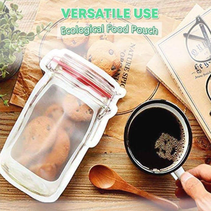 0855 Plastics Transparent Jar Shaped Stand-up Pouch With Zipper - Zidbik