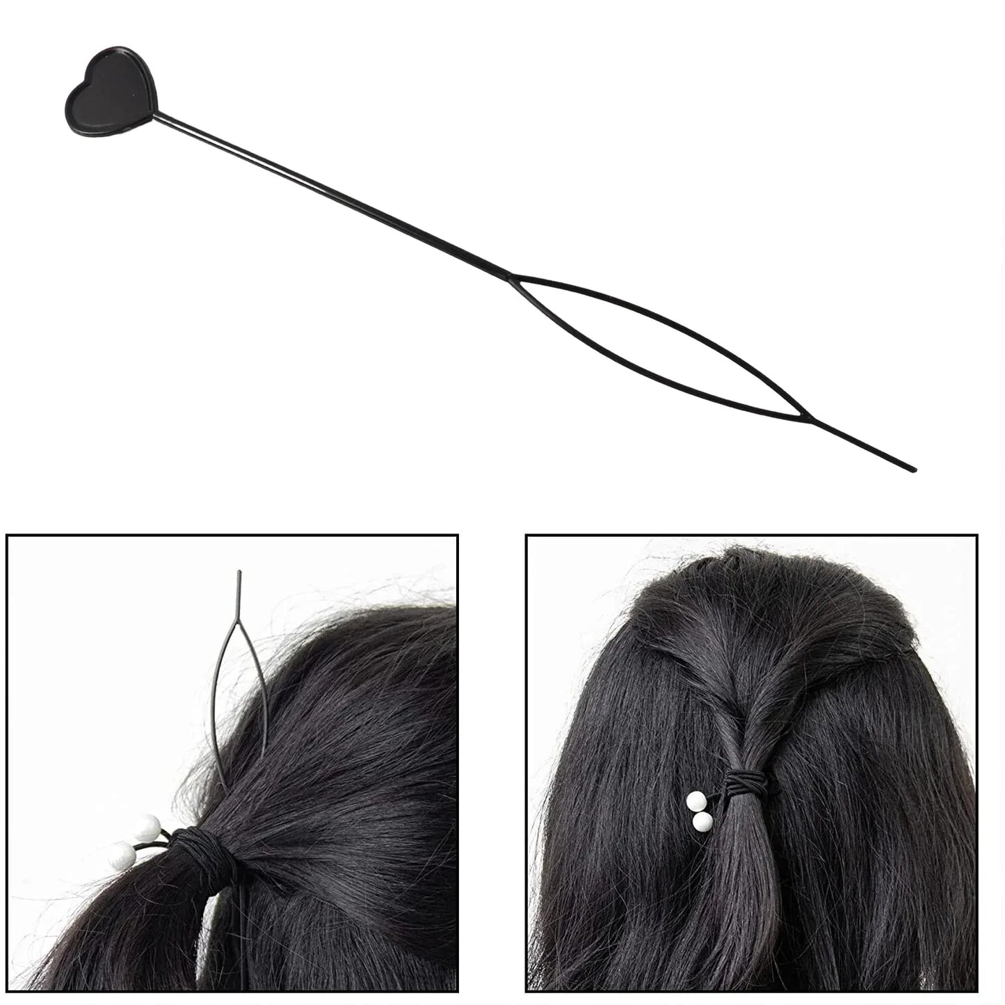Heart-shaped Hairpin Set (2 Pcs) - Zidbik