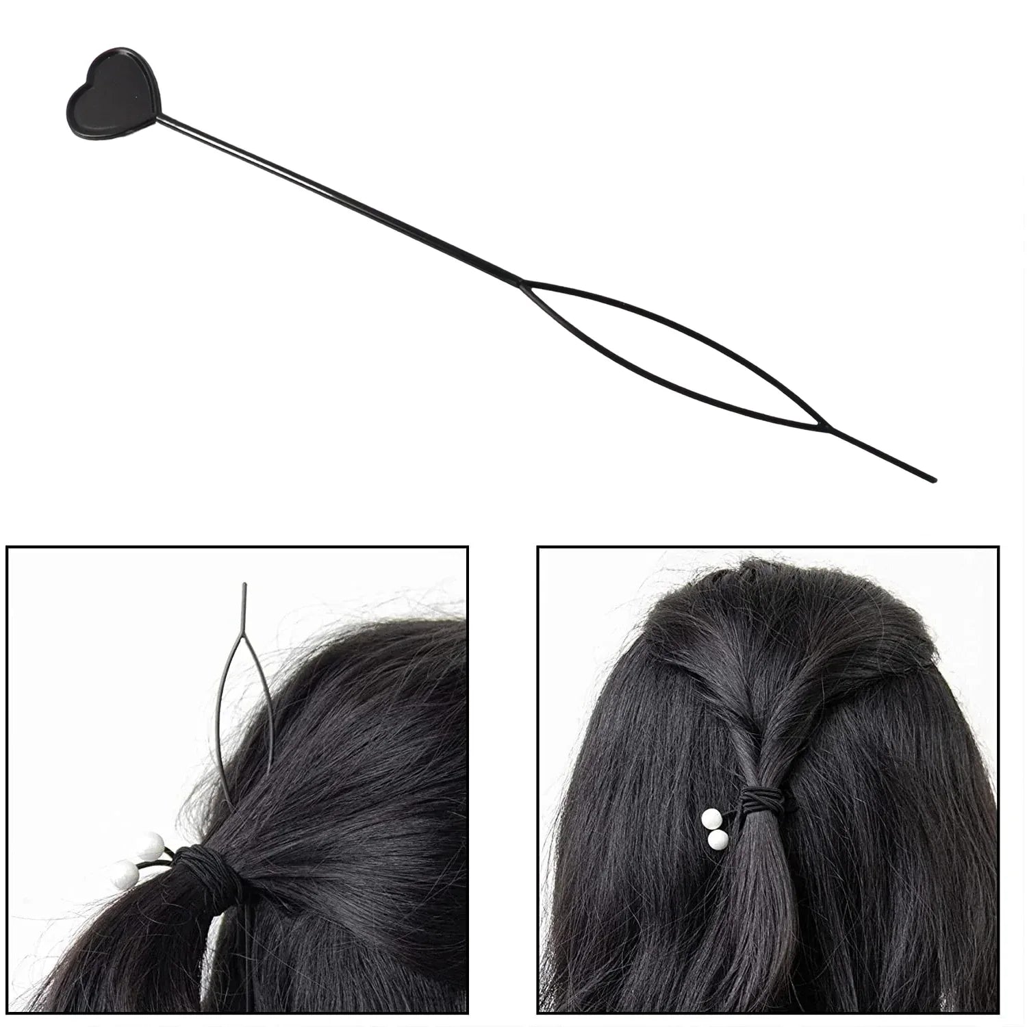 Heart-shaped Hairpin Set (2 Pcs) - Zidbik