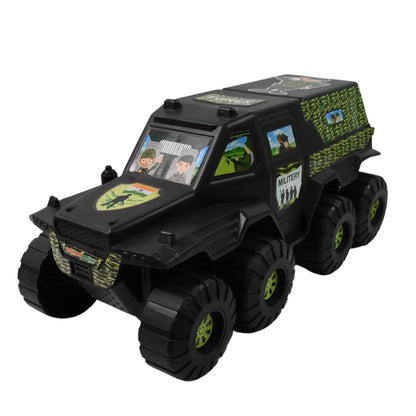 Big Military 8-wheel Plastic Car Toy (1 Pc) - Zidbik