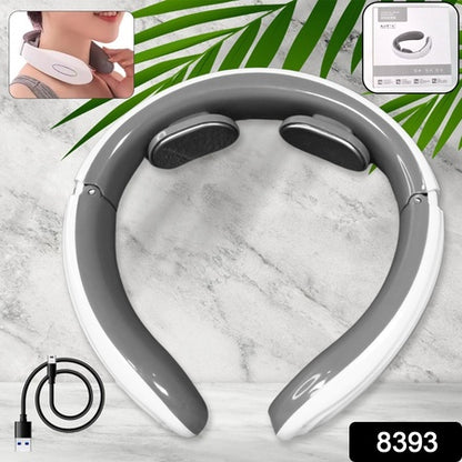 2 Heads Smart Electric Neck And Back Pulse Massager (1 Pc  Mix Design) - Zidbik