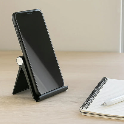 Plastic Foldable Desktop Mobile Stand (1 Pc Black) - Zidbik