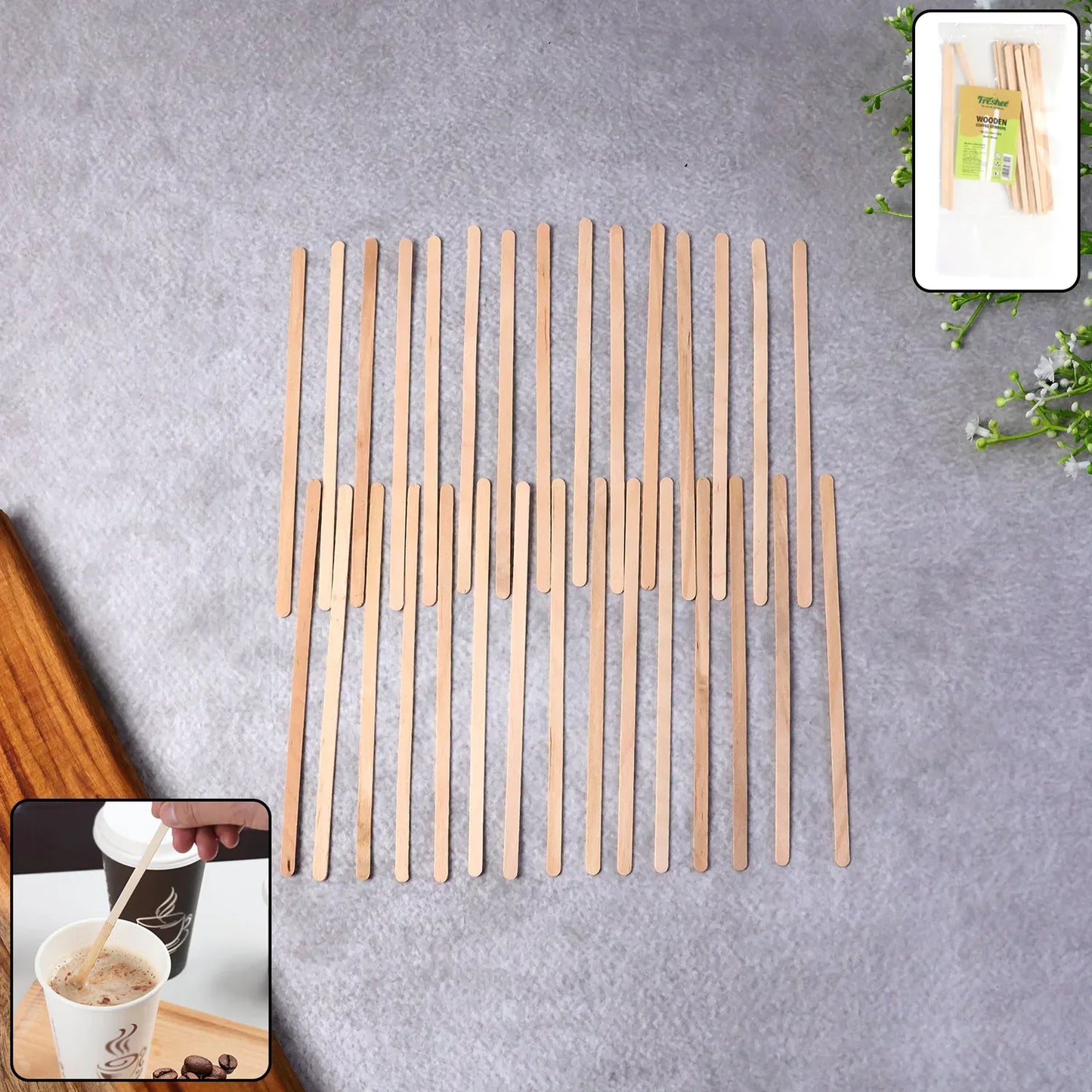 Freshee Wooden Coffee Stirrers 14051 Mm 30 Pcs Pack - Zidbik