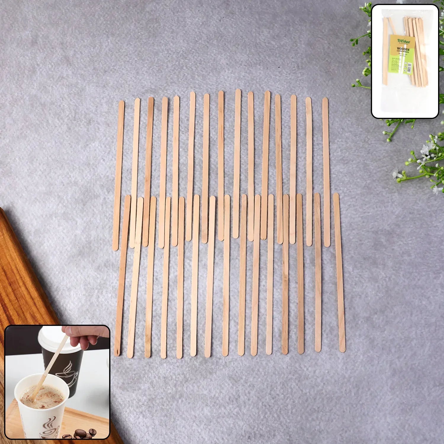 Freshee Wooden Coffee Stirrers 14051 Mm 30 Pcs Pack - Zidbik