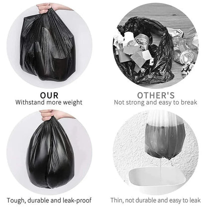 Heavy-duty Black Garbage Bag Roll For Home Commercial Waste Disposal (1 Roll) - Zidbik