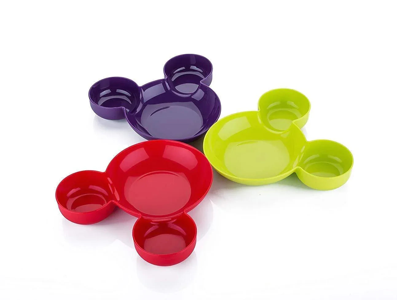 0843 Mickey Shaped Kidssnack Serving Sectioned Plate - Zidbik