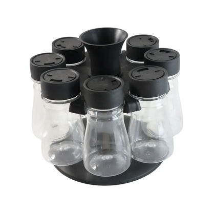 8 In 1 Revolving Plastic Spice Rack Set With Rotating Stand - Zidbik