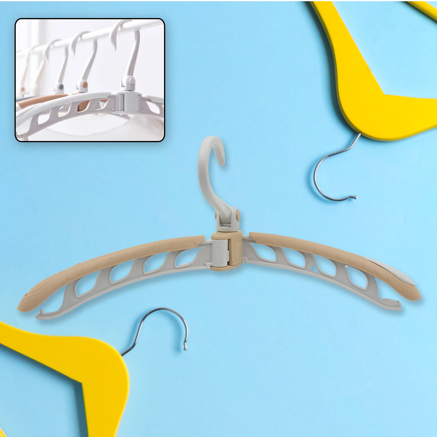 0279 Portable Folding 360 Degree Rotating Clothes Hangers Travel Foldable  Adjustable Accessories Foldable Clothes Hangers Drying Rack For Travel (1 Pc) - Zidbik