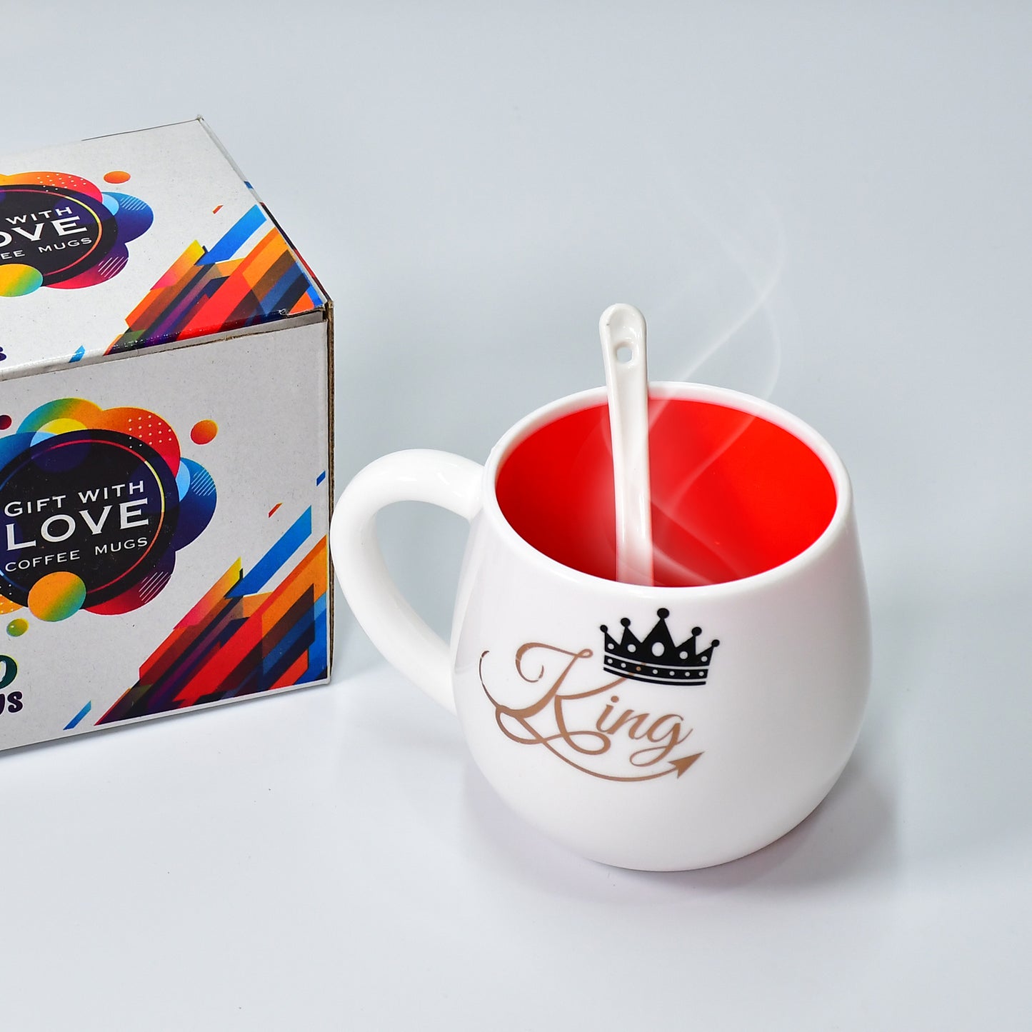 4975 Multi Design Coffee Mug With Spoon And Box Packing. Ceramic Mugs To Gift Your Best Friend Tea Mugs Coffee Mugs Microwave Safe. - Zidbik