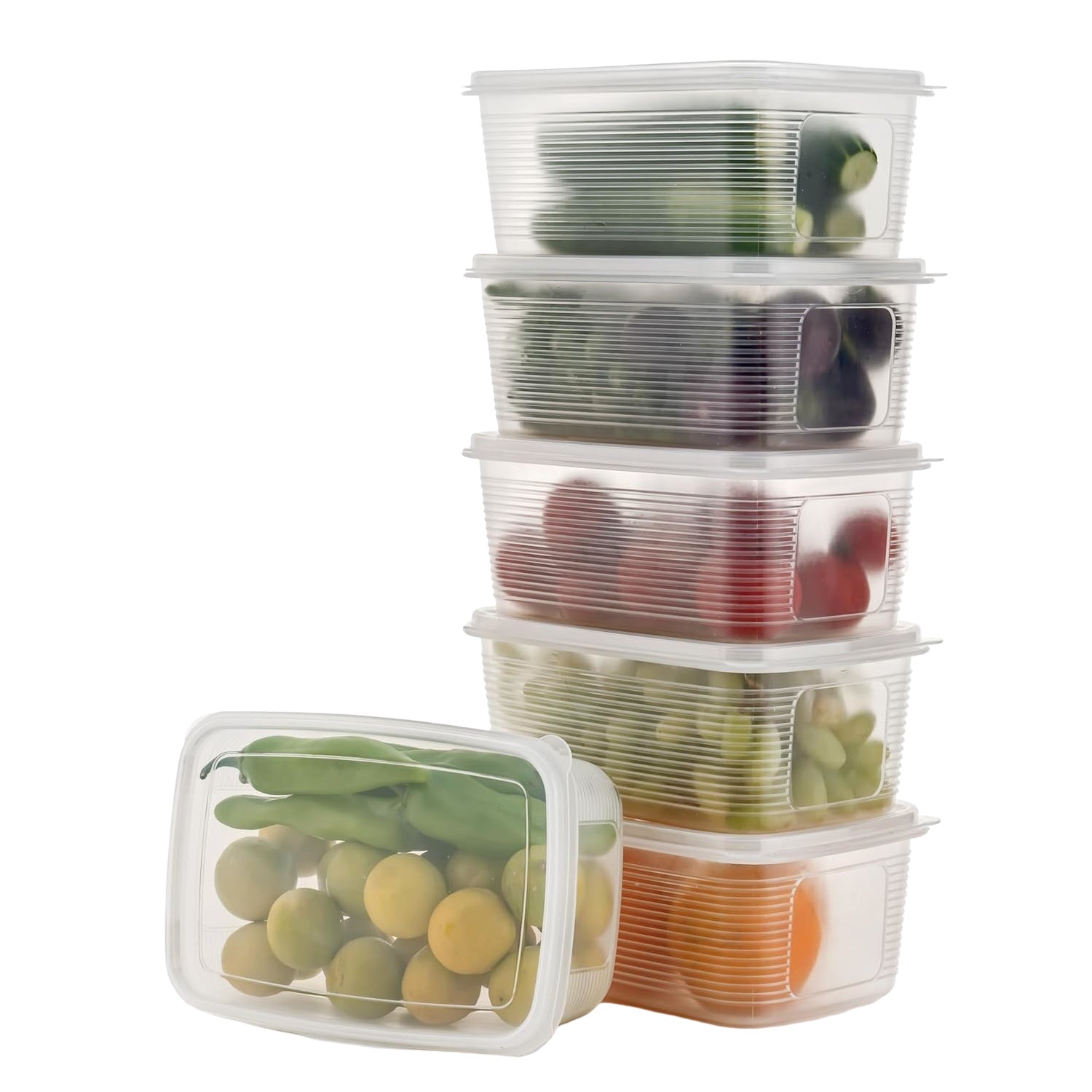 6 Pcs Multipurpose Plastic Food Storage Container Set - Zidbik