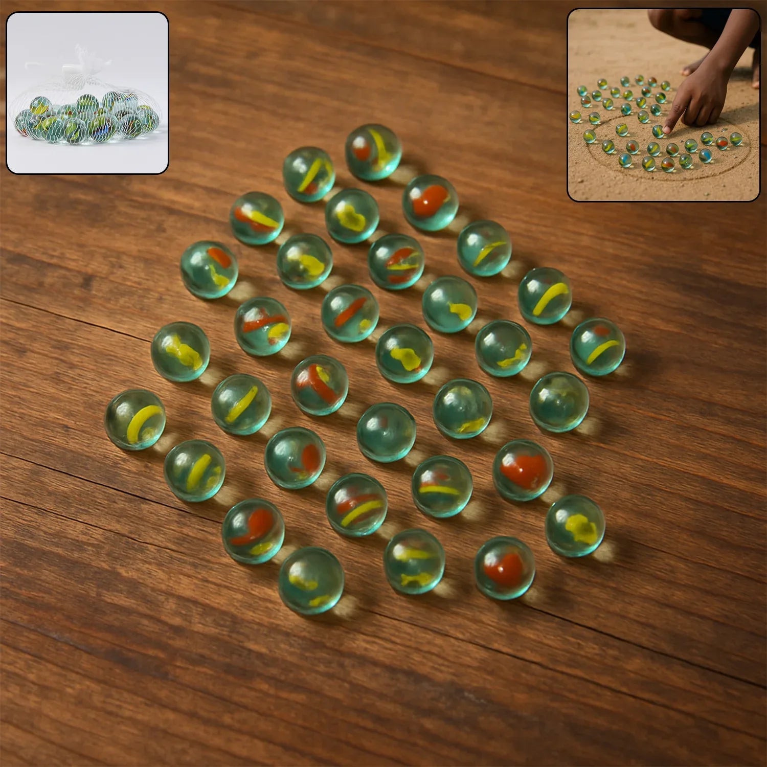 Glass Marbles For Kids Approx 35 (35 In 1) - Zidbik