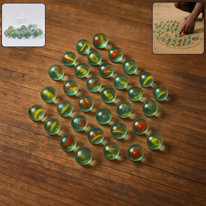 Glass Marbles For Kids Approx 35 (35 In 1) - Zidbik