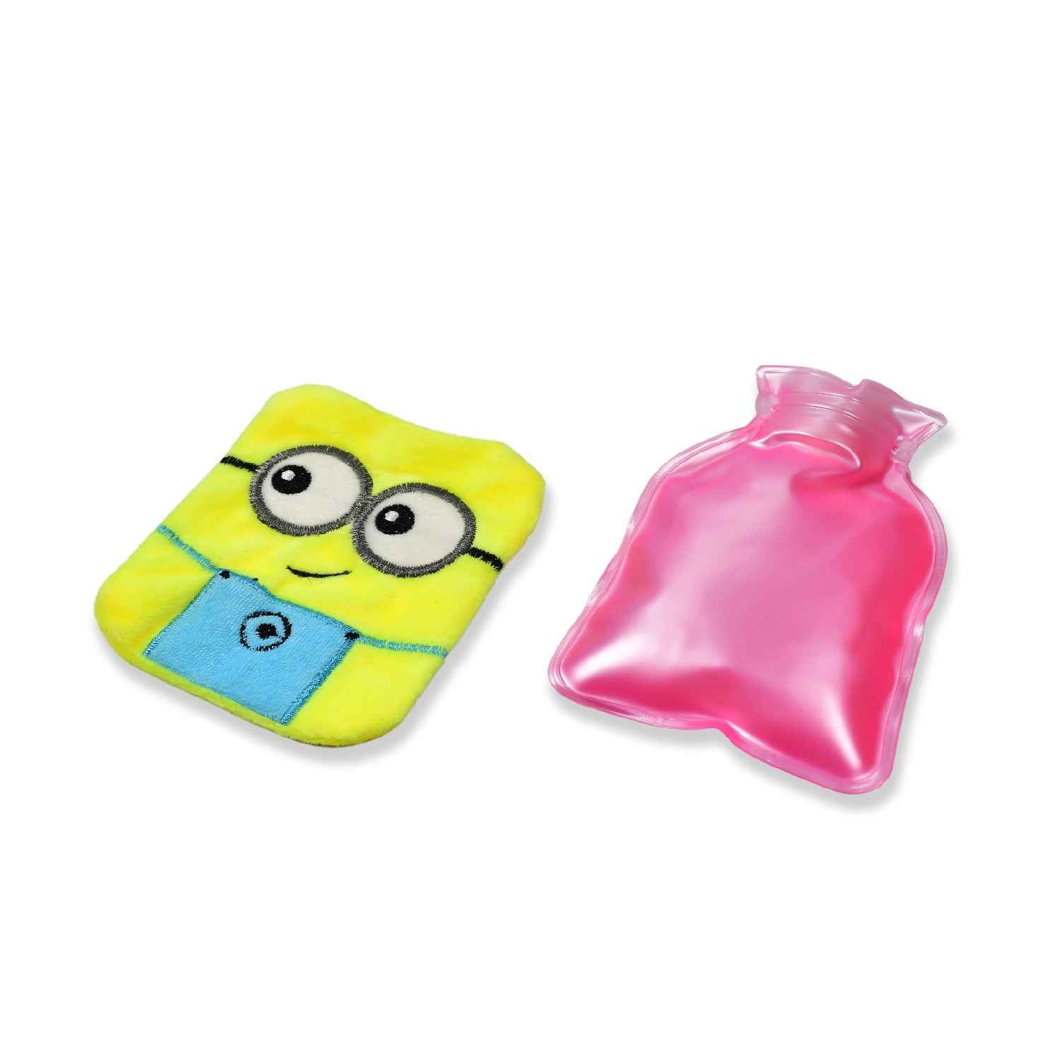 6507 Minions Hot Water Bag with Cover for Pain Relief, Neck & Shoulder Comfort, Menstrual Cramps, and Hand & Feet Warmer