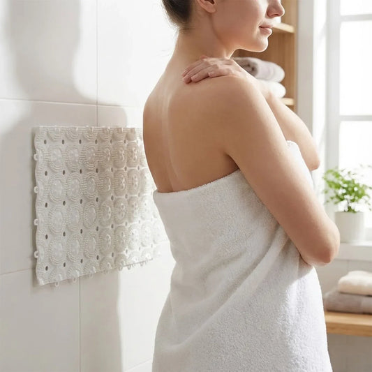 Anti-slip Bathroom Massage Mat With Suction Cups (33 21 Cm 4 Pc) - Zidbik