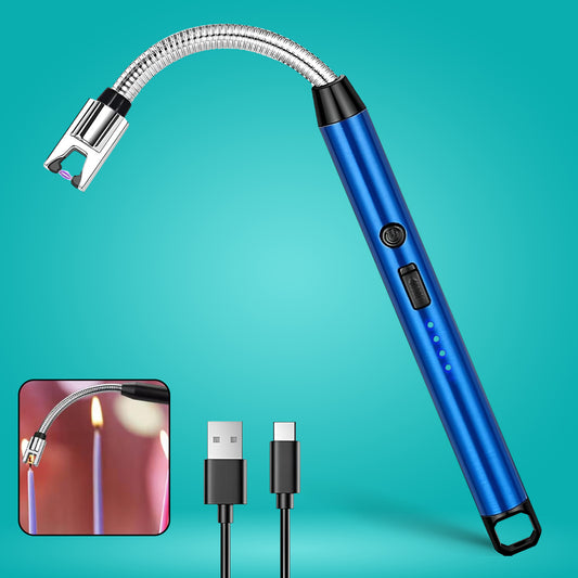 Metal Rechargeable Electric Arc Lighter With Flexible Neck (1 Pc) - Zidbik
