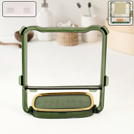 2-in-1 Self-adhesive Towel Hanger Soap Holder Stand (1 Pc) - Zidbik