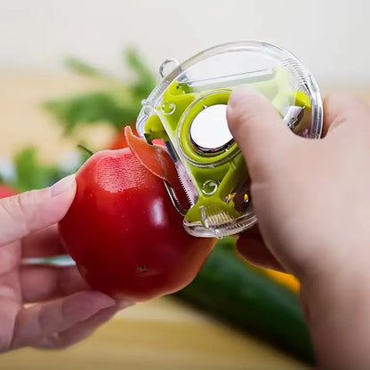 82583 In 1 Multi Function Three Use Rotary Hanging Round Planer Peeler And Cutter Vegetable Slicer Kitchen Tools Kitchen Gadgets (B Grade) - Zidbik