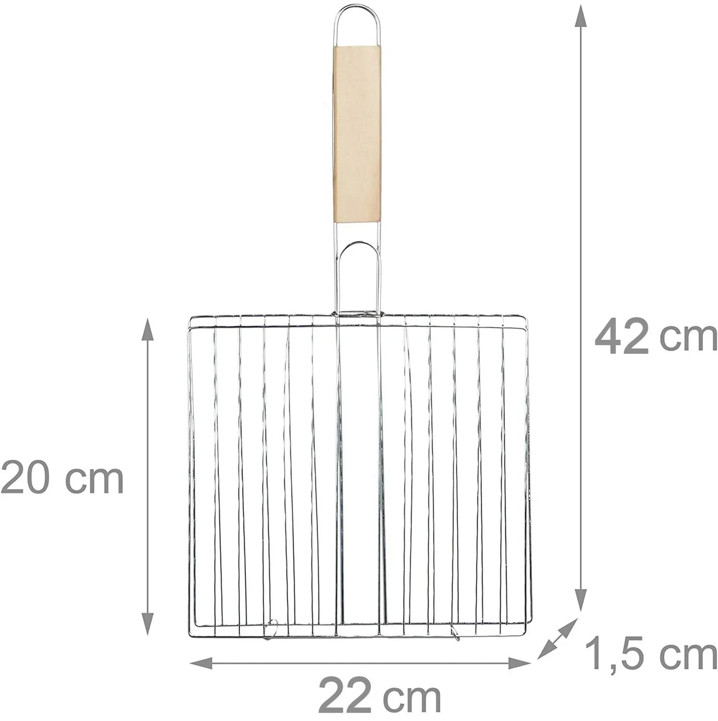 2378 Kitchen Square Roaster Papad Grill Barbecue Grill With Wooden Handle - Zidbik