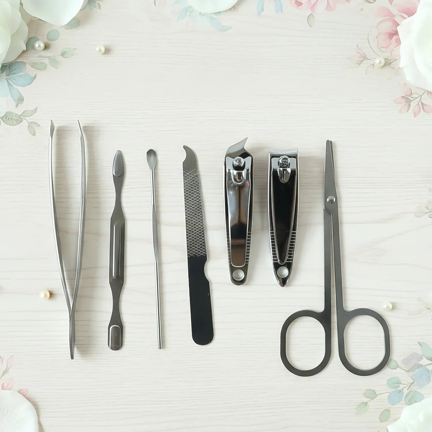 7 In 1 Stainless Steel Manicure Pedicure Grooming Kit - Zidbik