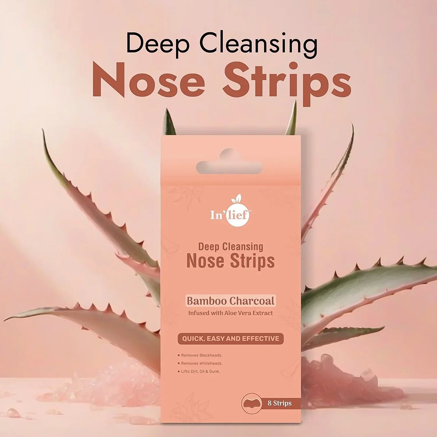 Inlief Bamboo Charcoal Deep Cleansing Nose (8 Strips) - Zidbik