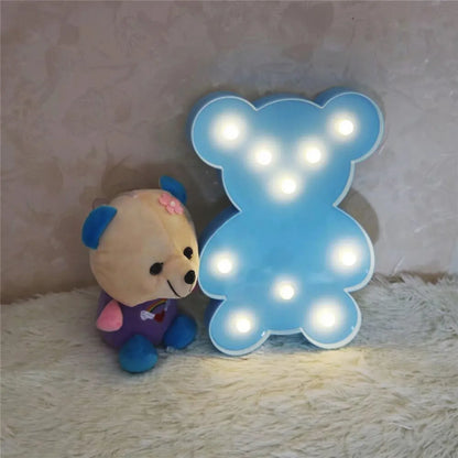 Teddy Bear Shape Led Decorative Night Light (1 Pc) - Zidbik