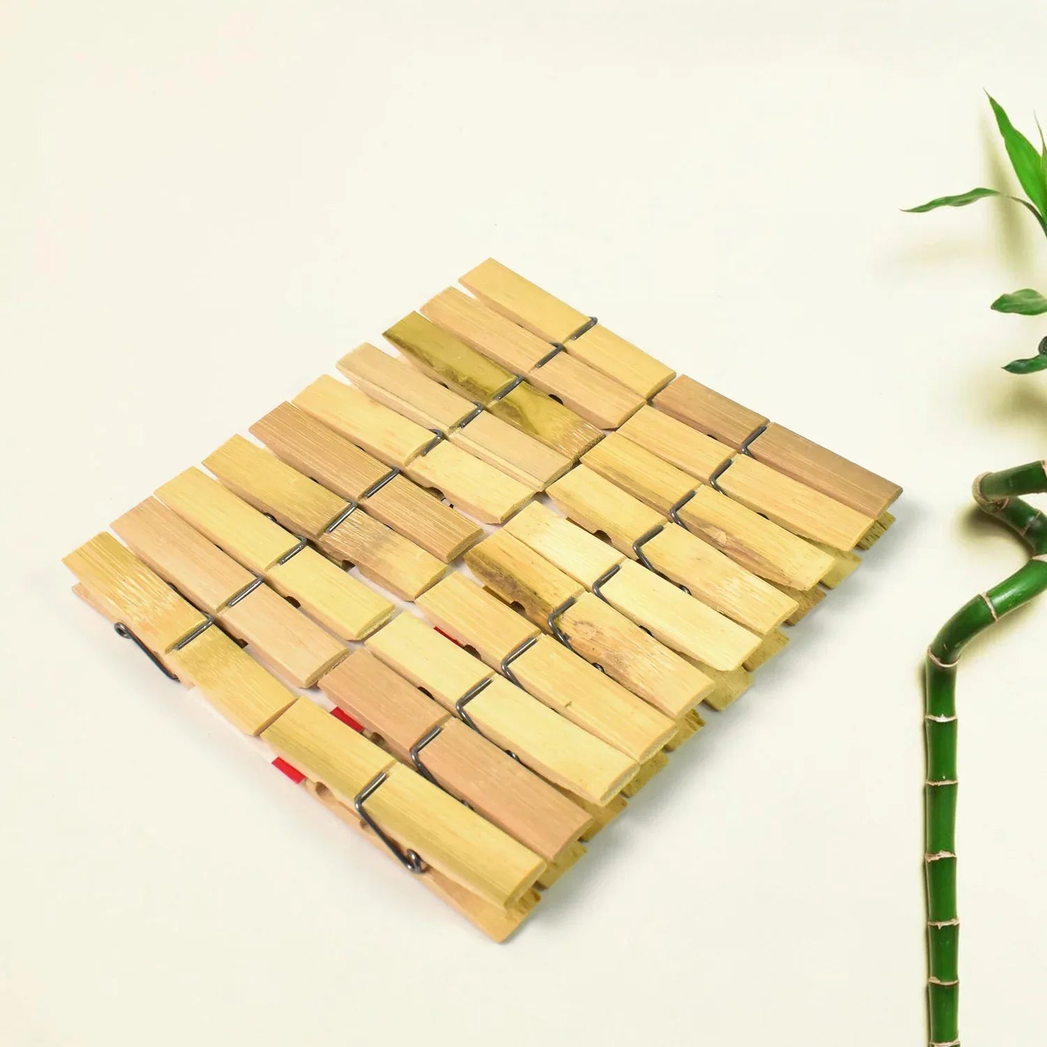 Heavy Duty Bamboo Wooden Cloth Clips Pegs (20 Pcs Set) - Zidbik
