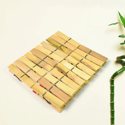 Heavy Duty Bamboo Wooden Cloth Clips Pegs (20 Pcs Set) - Zidbik