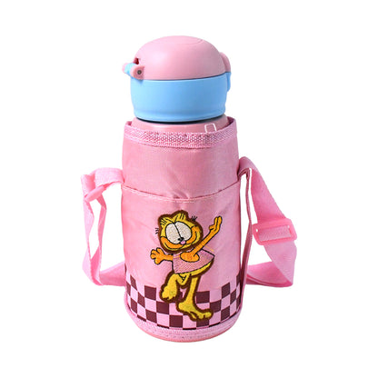 Thermos Steel Double Wall Vacuum Bottle With Cover  Strap 600ml Approx - Zidbik