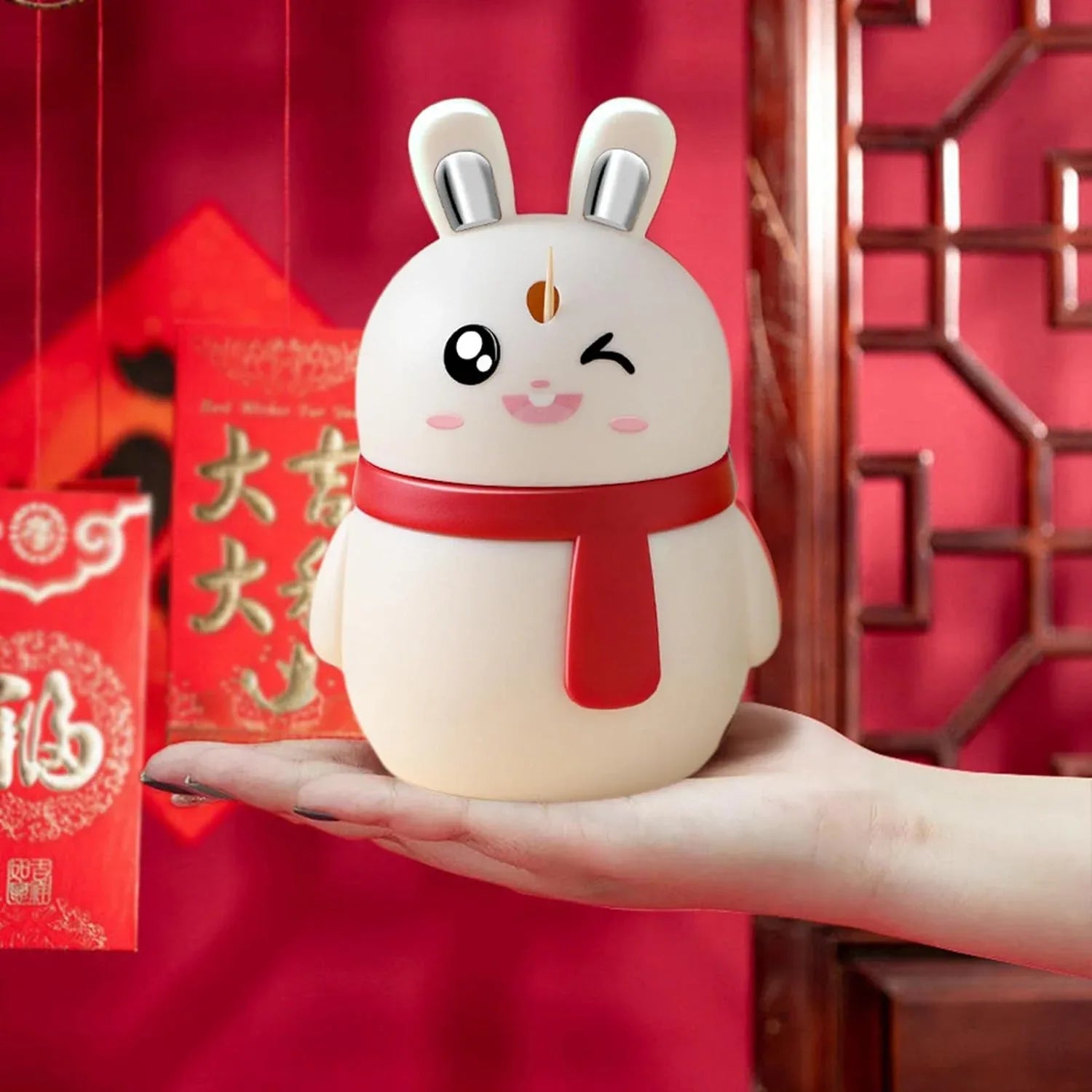 8842 Rabbit Shape Toothpick Dispenser Pressing Small Size Accessory Durable Red Home Garden Kitchen Dining Bar Kitchen Storage Organization Racks Holders Dining Room Table Decoration (1 Pc ) - Zidbik