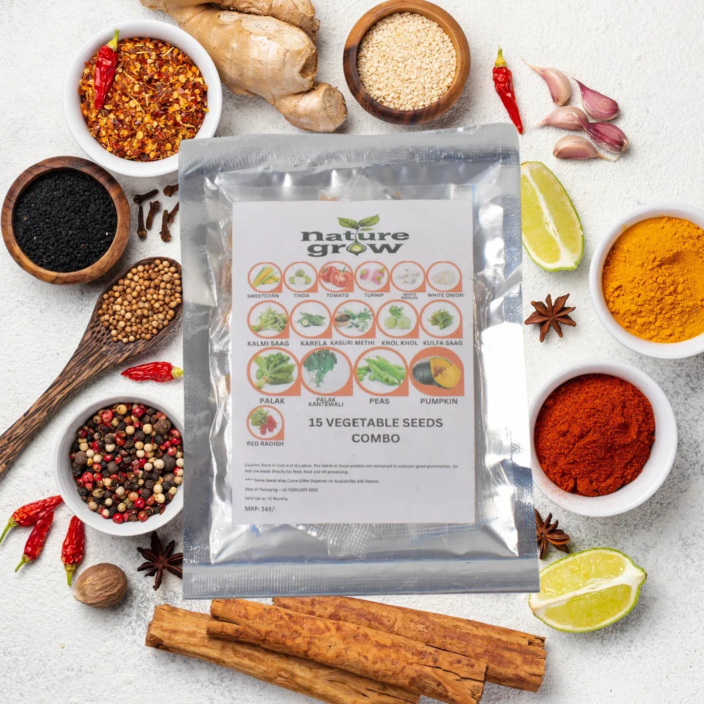 15 Varieties Of Vegetable Seeds Combo (1 Pkt. 15 Varieties) - Zidbik