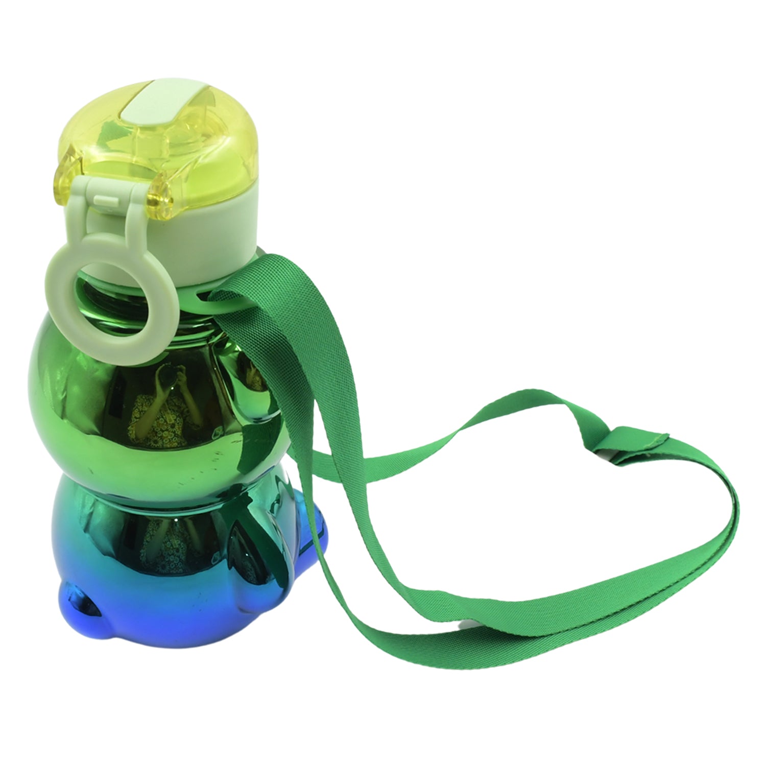 12548  Cute Plastic Water Bottle Straw Bottle With With Adjustable Shoulder Strap And Stickers Portable Drinking Cup Water Bottle For Kids - Zidbik