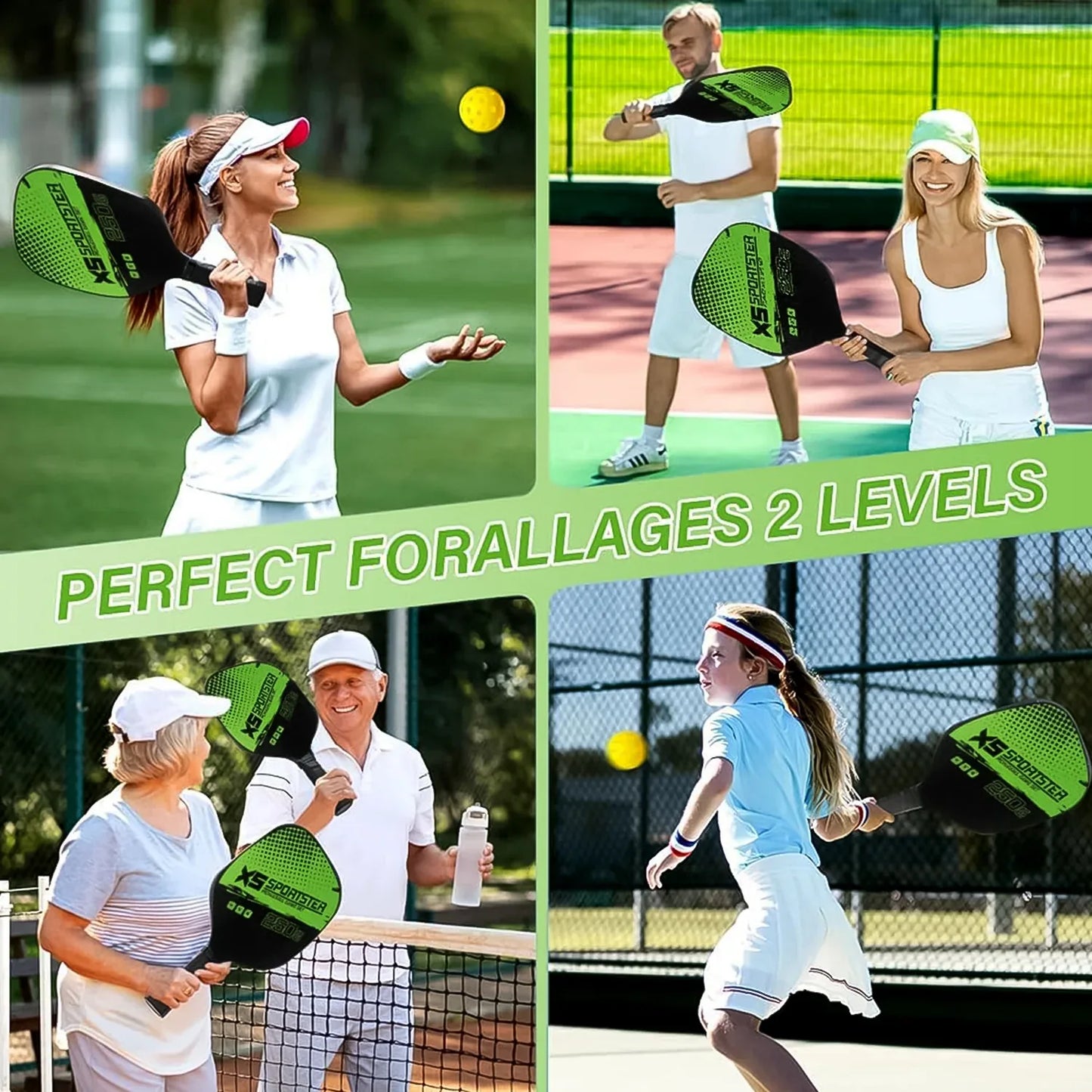Professional Outdoor Pickleball Paddle And Ball (1 Set) - Zidbik