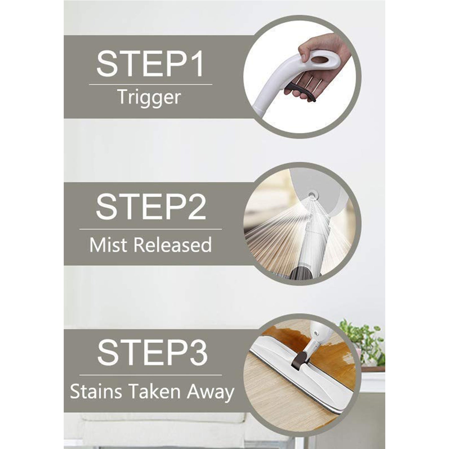 1739 Floor Cleaning Spray Mop With Removable Washable Cleaning Pad - Zidbik