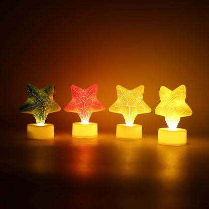 Star Shape Decorative Led Tealight Candles (4 Pc) - Zidbik