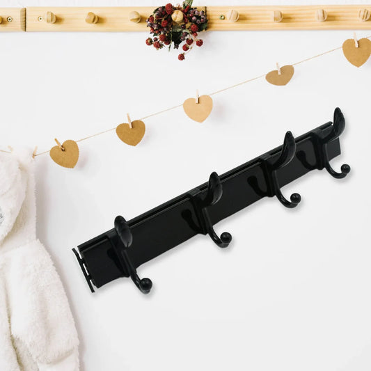 7570 Cloth Hanger Wall Door Hooks Rail For Hanging Clothes For Hanging Hook Rack Rail Extra Long Coat Hanger Wall Mount For Clothes Jacket Hats 6 Hook With Eco-friendly Liquid Adhesive Glue - Zidbik