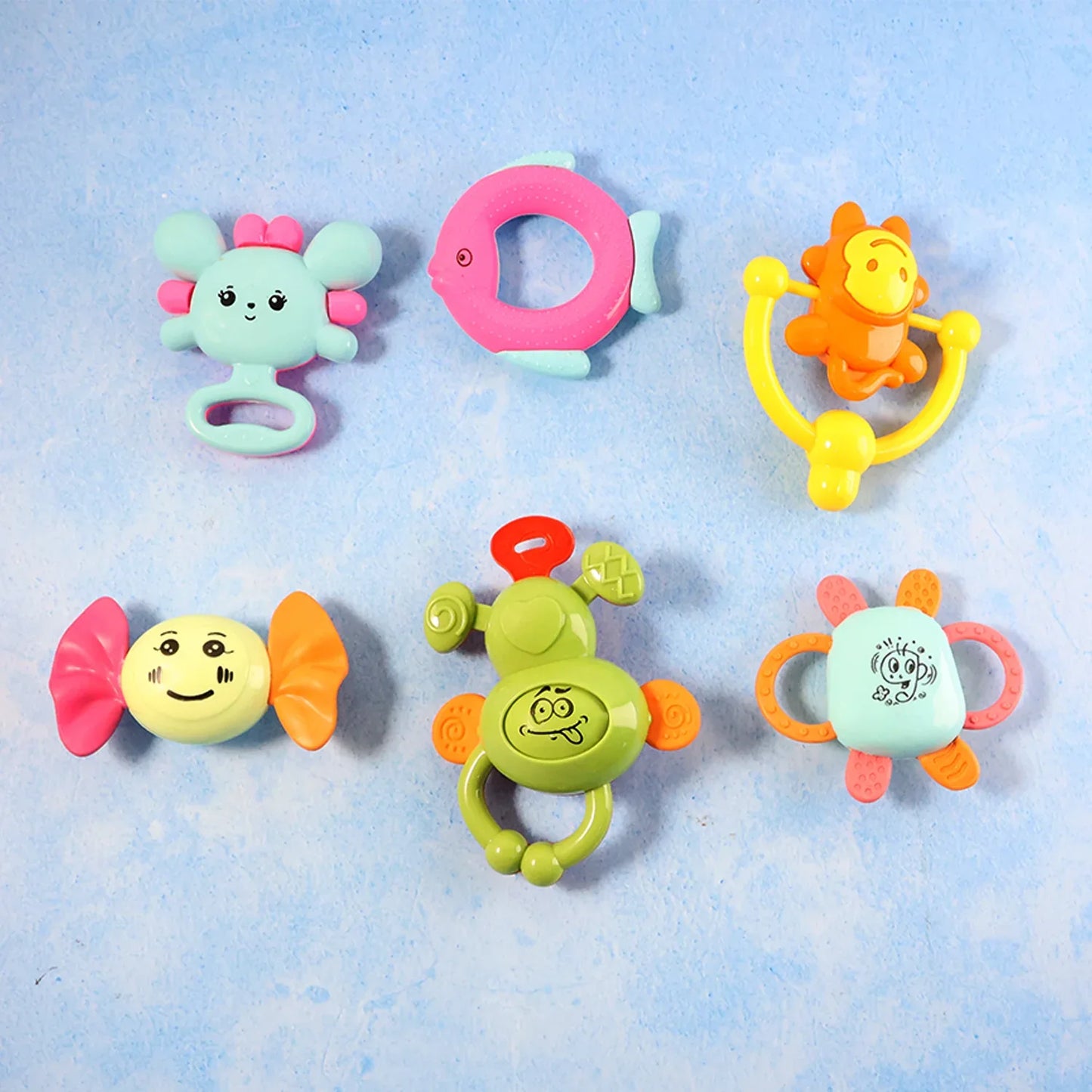 Play Cart Tiny Joys Rattle Toy Set 6-in-1 Baby Rattles - Zidbik