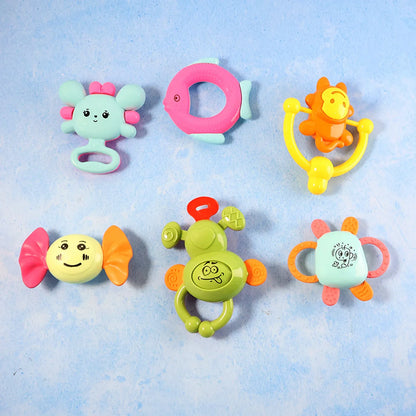 Play Cart Tiny Joys Rattle Toy Set 6-in-1 Baby Rattles - Zidbik