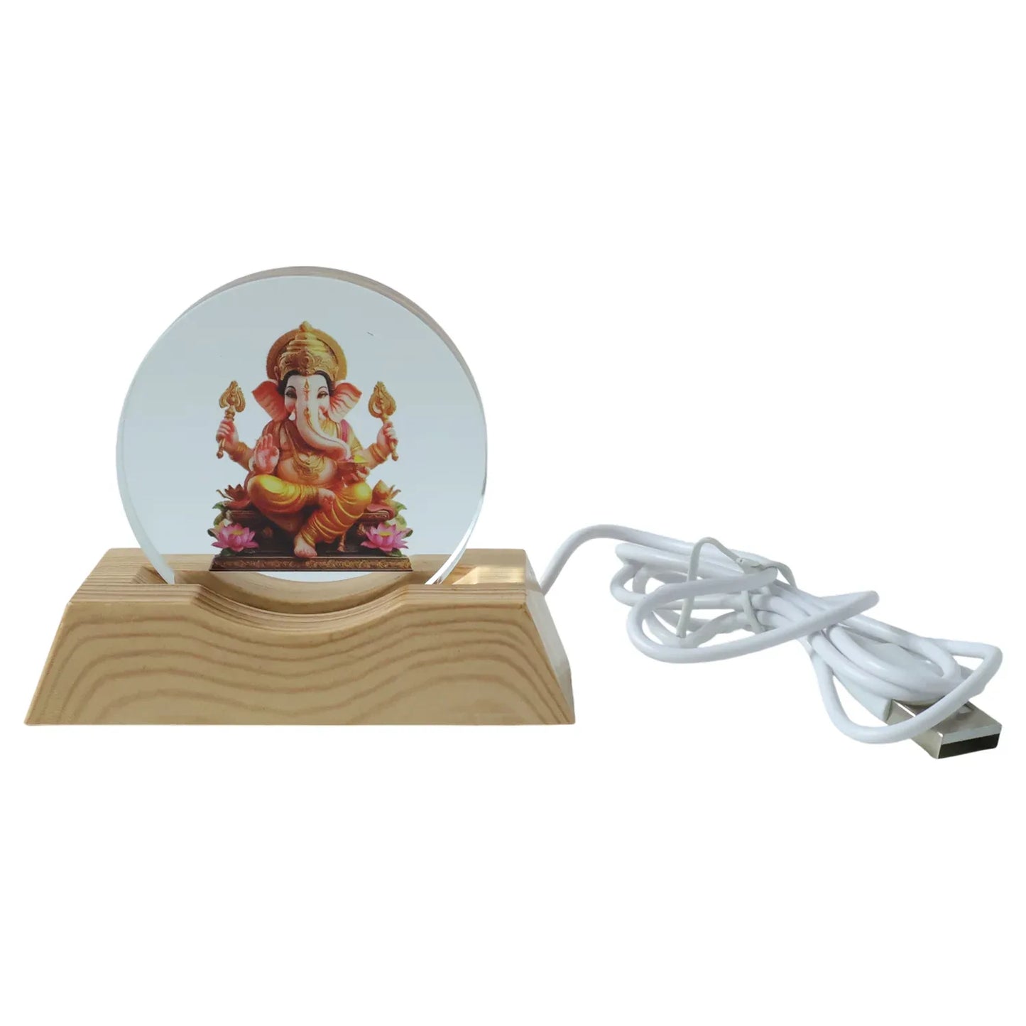 Premium 3d Lord Ganesha Acrylic Led Night Lamp (1 Pc) - Zidbik