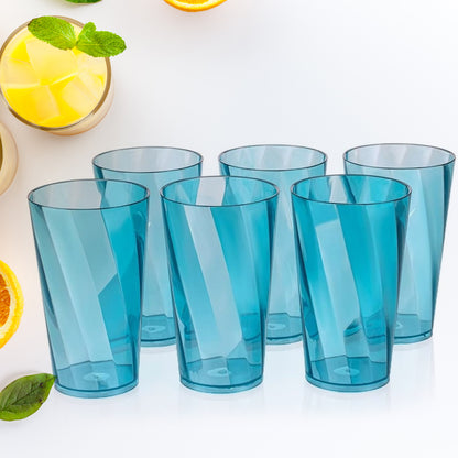2353 Premium Juice And Water Glasses Set Of 6 Transparent 300ml Drinking Water Glasses Stylish  Crystal Square Highball Glasses For Water Juice  Cocktails Glass Set Of 6 For Water - Zidbik