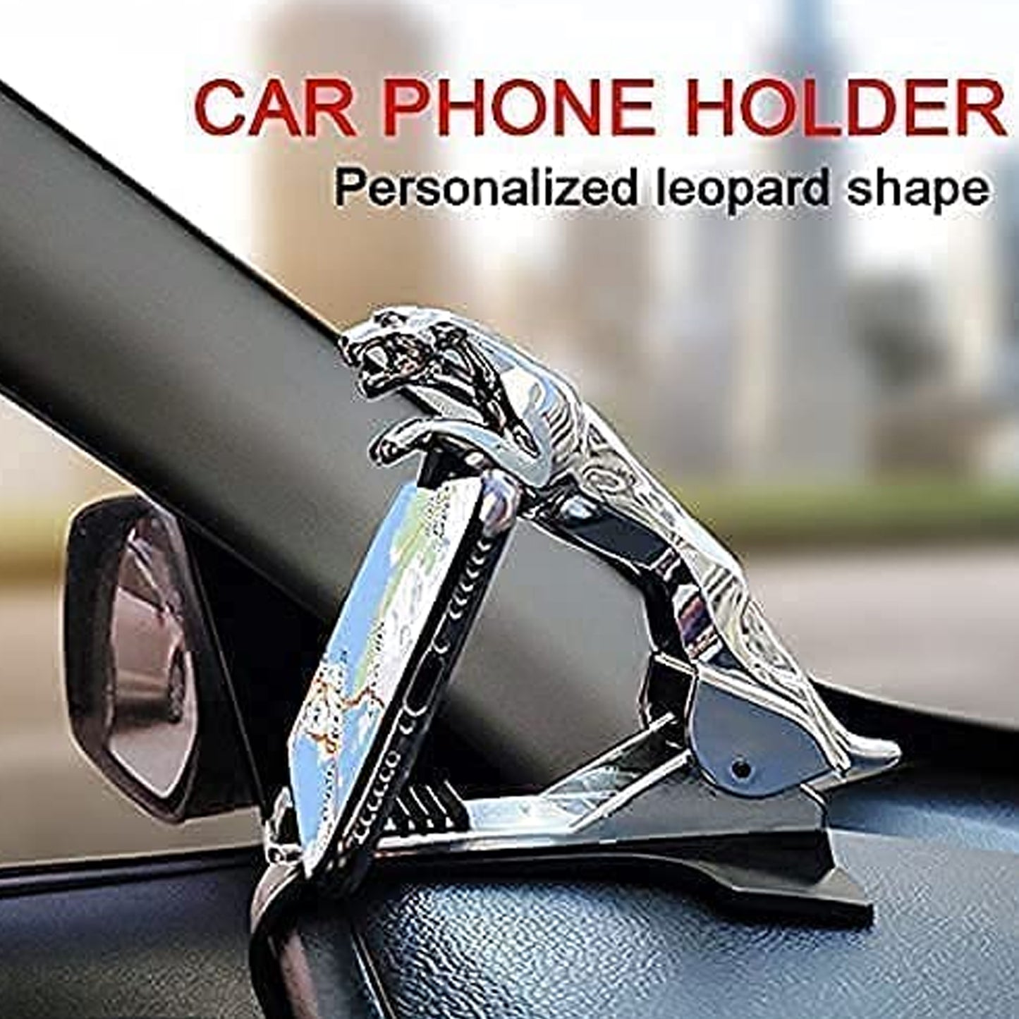 6469 Jaguar Leopard Shape Plastic Phone Clip Mobile Phone Holder For Car Use - Zidbik