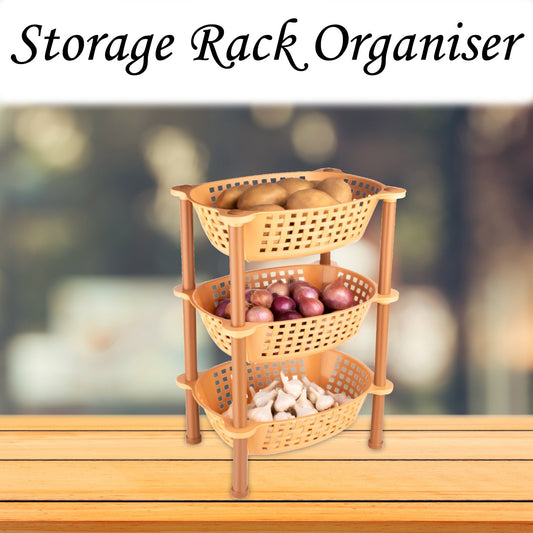 4646 Multipurpose Plastic Storage Rack Organiser - 3 Pcs - Zidbik