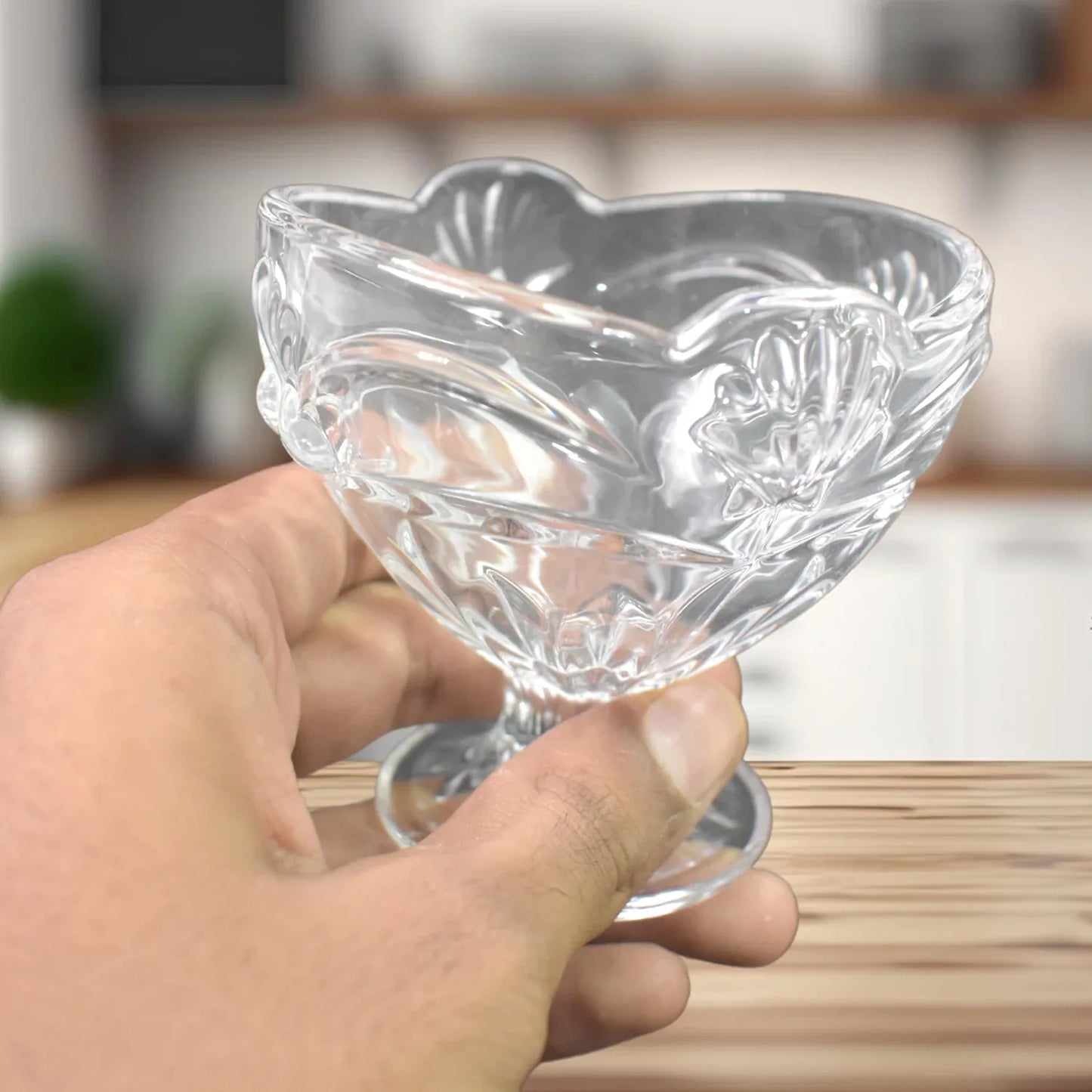 Glass Ice-cream Cup Set Home Kitchen Serving Or Dessert Cup (6 Pcs Set) - Zidbik