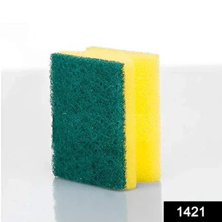 1421 Scrub Sponge 2 In 1 Pad For Kitchen Sink Bathroom Cleaning Scrubber - Zidbik
