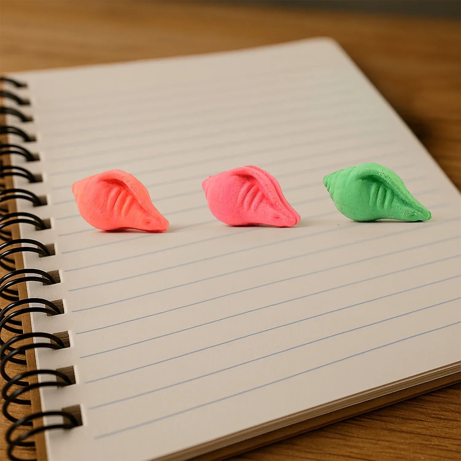 Shankh Shape Eraser Rubber (20 Pc Mix Colour Design) - Zidbik