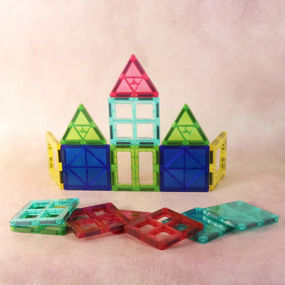 Magnetic Building Tiles Construction Toy Set (16 Pc Set) - Zidbik