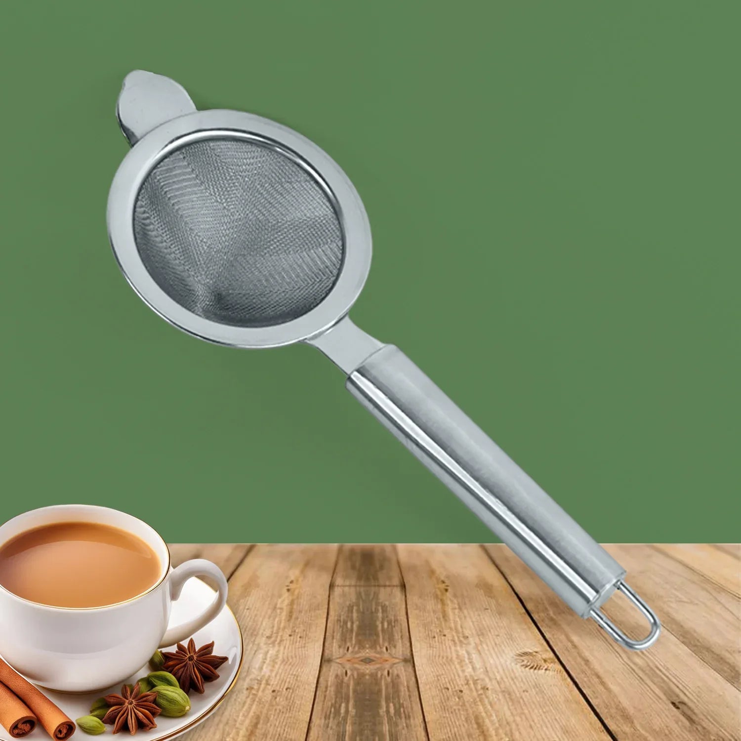 Apex Premium Conical Tea Strainer With Pipe Handle - Zidbik
